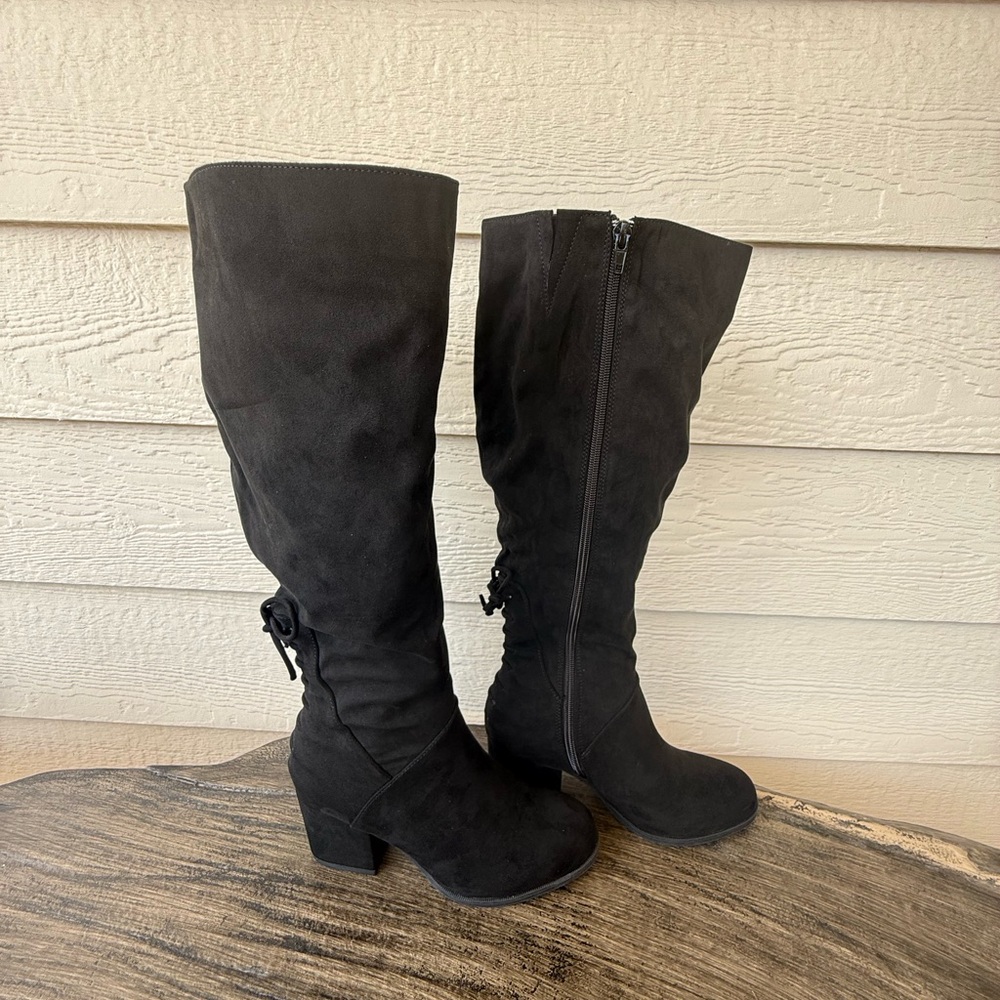 Journee Collection Black Knee-High Women's Boots Size 6.5XWC